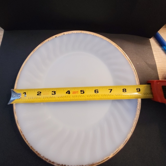 Fire King Milk Glass Swirl Plate Gold Trim Replacement Plate - Picture 4 of 4